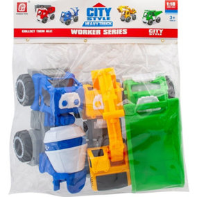 Set Of 3 Construction Building Vehicle Set Truck Play Kids Fun Toy Xmas Gift New