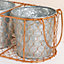 Set of 3 Copper and Zinc Indoor Summer Garden Planter Pots with Wire Basket
