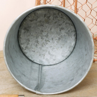 Set of 3 Copper and Zinc Indoor Summer Garden Planter Pots with Wire Basket
