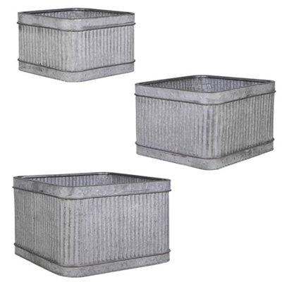 Set of 3 Corrugated Dolly Summer Garden Planters