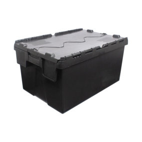 Set of 3 Eco-Friendly Recycled Plastic Storage Boxes with Lids 600x400x310mm