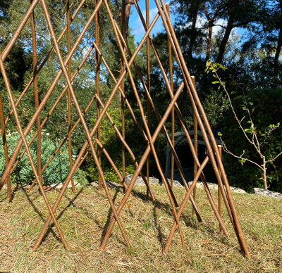 Set of 3 Expanding Willow Garden Obelisks (1.2m) Ideal for Climbing Plants