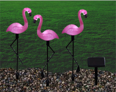 Set of 3 Flamingo LED Solar Garden Lights