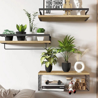 Set of 3 Floating Wall Shelves Picture Ledge Display Rack