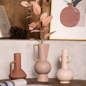 Set of 3 Flowers Vases Modern Morandi Decorative Glazed Stoneware Pottery Vases