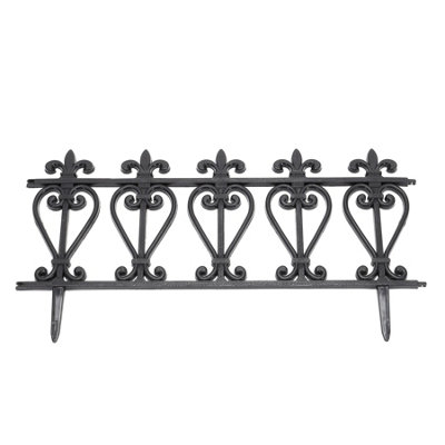 Set of 3 Garden Fence Black Plastic Fence Garden Picket Fence Edgings Lawn Decorative Garden Yard