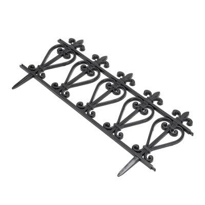 Set of 3 Garden Fence Black Plastic Fence Garden Picket Fence Edgings Lawn Decorative Garden Yard - 4