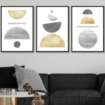 Yellow Geometric modern art print set. main image 0