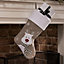 Set of 3 Grey Mix Match Xmas Tree Decoration Christmas Gift Bag Christmas Stocking