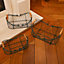 Set of 3 Hunter Green Log and Kindling Wire Storage Baskets