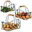 Set of 3 Hunter Green Wire Trug Kitchen Storage Baskets