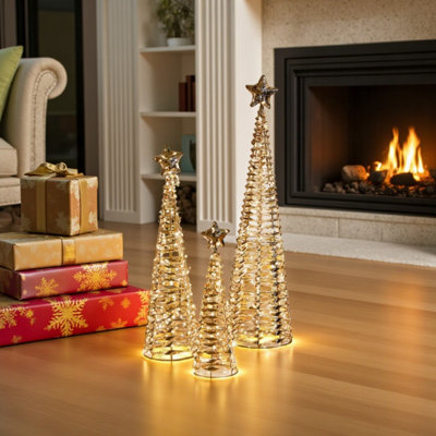Set Of 3 Light Up Twinkle Star Trees