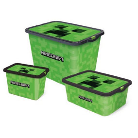 Set Of 3 Minecraft Storage Box's