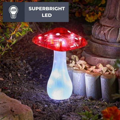 Set of 3 Mushroom Lights Garden Outdoor Décor Waterproof Ornaments for Garden - 4