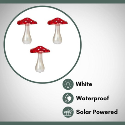 Set of 3 Mushroom Lights Garden Outdoor Décor Waterproof Ornaments for Garden - 5