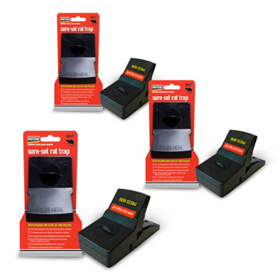 Set of 3 Pest-Stop Sure Set Rat Trap - Traps for Indoors