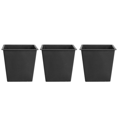 Set of 3 Plant Pots BALZO Synthetic Material 42 cm Black