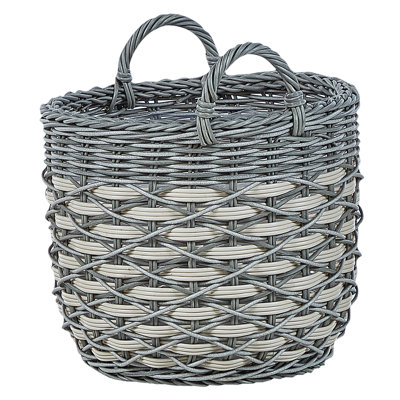 Set of 3 Plant Pots GEFIRA PE Rattan 31/39/49 cm Grey