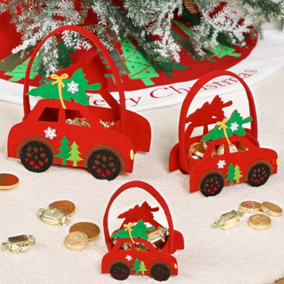 Set of 3 Red Car Christmas Gift Bags