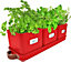 Set of 3 Red Herb Planter Indoor with Leather Handled Tray  - Labels Included