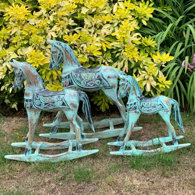 Wooden rocking horse store ornament