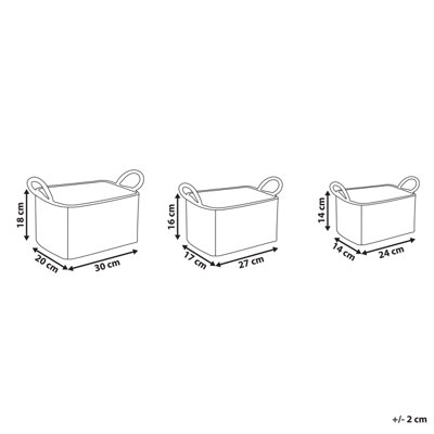 Set of 3 Seagrass Baskets Light HOIAN