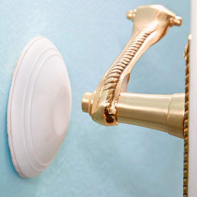 Set of 3 Self Adhesive White Door Handle Wall Guard Protectors - Prevent Dents, Cracking & Dirty Marks - Each 5.5cm Diameter Price Comparisons | Compare The Build