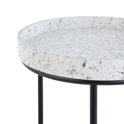 Set of 3 Side Tables Granite Effect TEXON