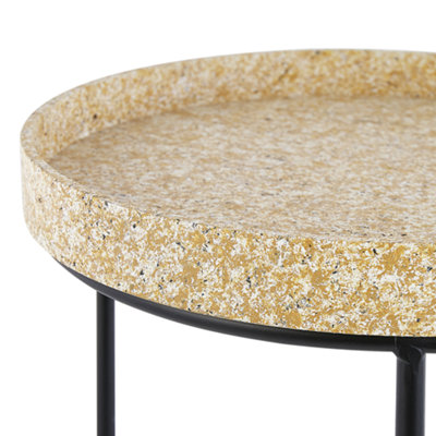 Set of 3 Side Tables Granite Effect TEXON