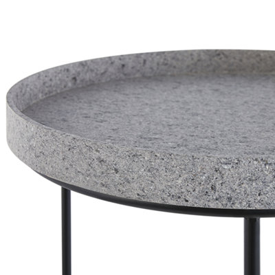 Set of 3 Side Tables Granite Effect TEXON