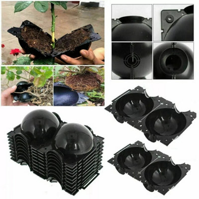 Set of 3 Small Plant Rooting Balls High Pressure Propagation Boxes for ...