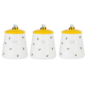 Set of 3 Sweet Bee Storage Jars