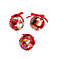 Set of 3 Traditional Santa Christmas Tree Decoration Baubles 75mm