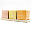 Set of 3 Warm Pastel Tile Design Ceramic Planters with Tray