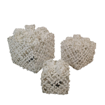 Set of 3 Warm White Battery Operated LED White and Gold Gift Box Christmas Decoration - 5