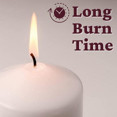 Set of 3 White 14cm Pillar Candles Long Burn Time Ivory Tall Church Candle Christmas Décor