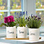Set of 3  Windowsill Ceramic Indoor Outdoor Summer Garden Planter Pot