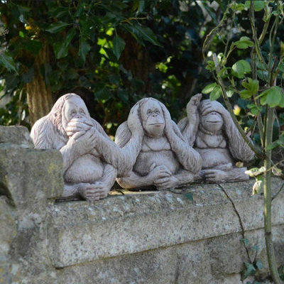 Set of 3 wise monkeys Garden figurines