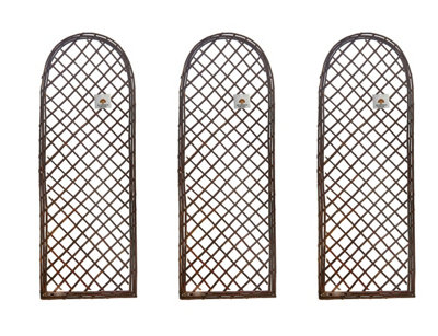 Set of 3 x Framed Willow Trellis Round Top Panels DIY at B&Q