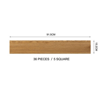 Set of 36 Brown Rustic Style Wood Grain Self Adhesive Plank PVC Laminate Flooring Covering 5m²
