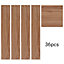 Set of 36 Brown Waterproof Rustic Lifelike Wood Grain Self Adhesive PVC Laminate Flooring Planks, 5m² Pack