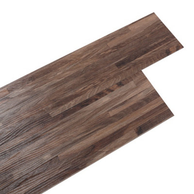 Set of 36 Brown Wood Grain Self Adhesive PVC Laminate Flooring Planks for Home Decor, 5m² Pack