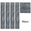Set of 36 Dark Grey Rustic Style Wood Effect Plank Self Adhesive PVC Flooring, 5m² Pack