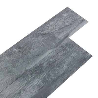 Set of 36 Dark Grey Rustic Style Wood Effect Plank Self Adhesive PVC Flooring Covering 5m²