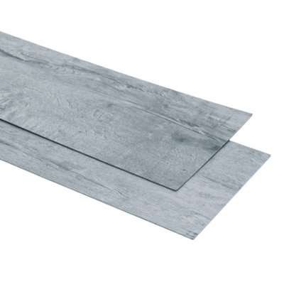 Set of 36 Grey Realistic Wood Effect Self Adhesive Plank Laminate Flooring, 5m² Pack