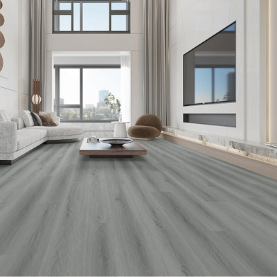 Set of 36 Grey Realistic Woodgrain Effect Self Adhesive PVC Flooring Wood Plank Waterproof Covering 5m²