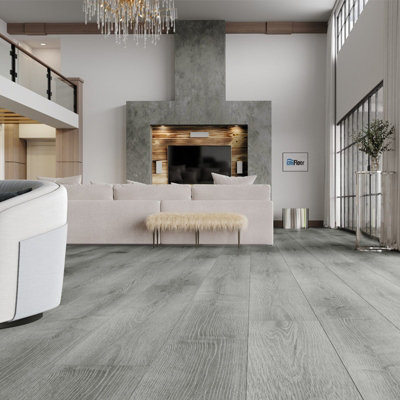 Set of 36 Grey Realistic Woodgrain Effect Self Adhesive PVC Flooring Wood Plank Waterproof Covering 5m²