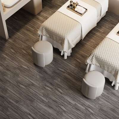 Set of 36 Grey Rustic Wood Grain Effect Self Adhesive Plank PVC Flooring Waterproof Covering 5m²