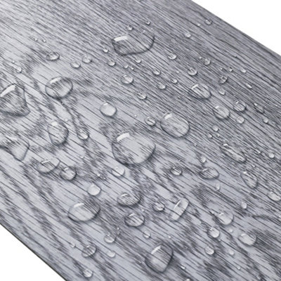 Set of 36 Grey Rustic Woodgrain Effect Self Adhesive Waterproof PVC Flooring Tile Covering 5m²