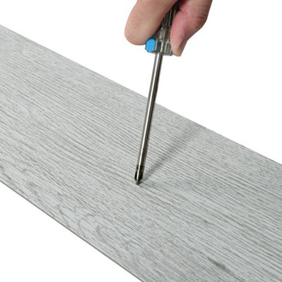 Set of 36 Grey Waterproof Wood Grain Self Adhesive PVC Laminate Flooring Planks, 5m² Pack